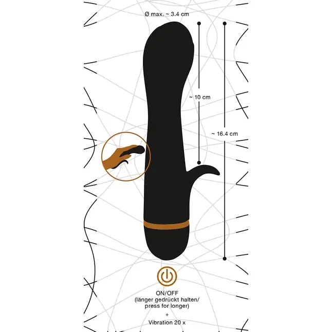 Чёрный вибратор-тюльпан Bendy Tulip с клиторальным лепестком - 16,4 см - You2Toys. Фотография 7.