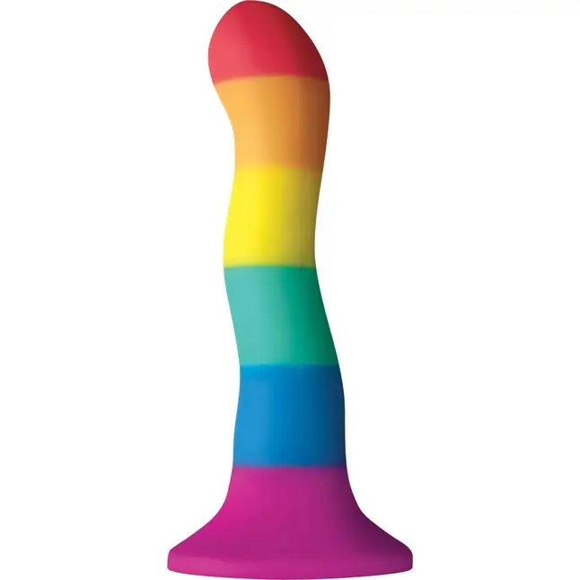 Радужный волнистый фаллоимитатор Colours Pride Edition 6 Wave Dildo - 19 см - Colours
