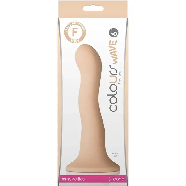 Телесный волнистый фаллоимитатор Colours Wave 6 Dildo - 19 см - Colours. Фотография 2.