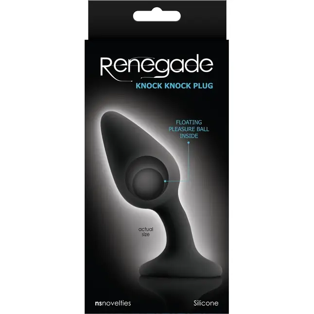 Чёрная анальная пробка со смещенным центром тяжести Renegade Knock Knock Plug - 11,9 см - Renegade. Фотография 2.