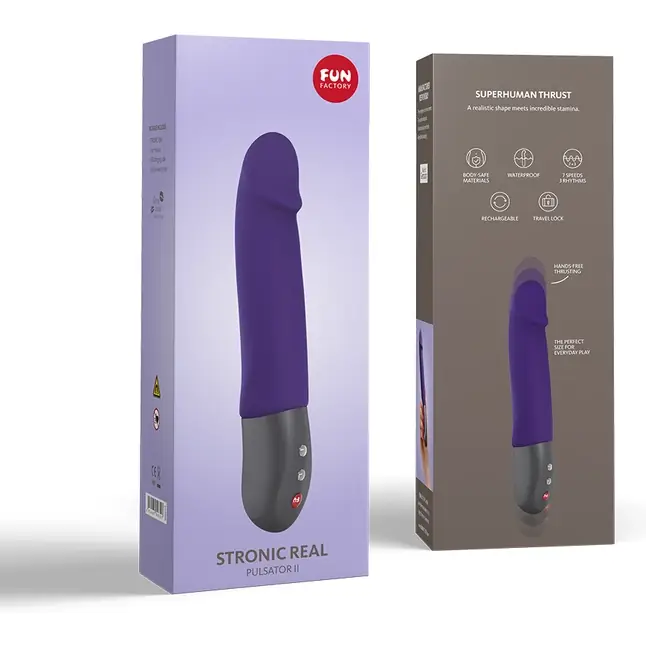 Фиолетовый пульсатор Stronic Real - 20 см. Фотография 7.
