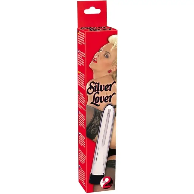 Серебристый классический вибратор Silver Lover - 19 см - You2Toys. Фотография 2.