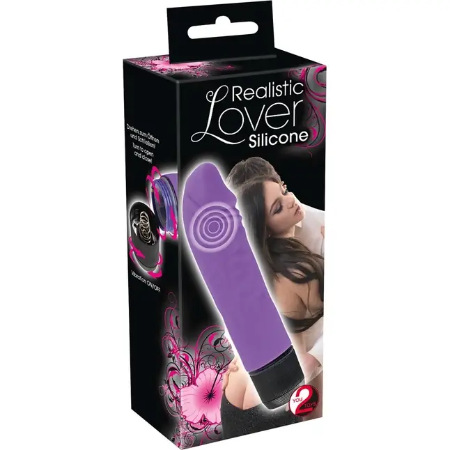Фиолетовый вибратор-реалистик без мошонки - 14,5 см - You2Toys. Фотография 6.