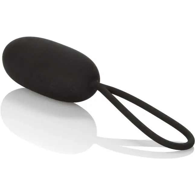 Чёрное виброяйцо из силикона Silicone Remote Rechargeable Egg. Фотография 5.
