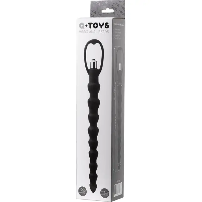 Черная анальная цепочка с вибрацией A-toys - 32,7 см. Фотография 4.