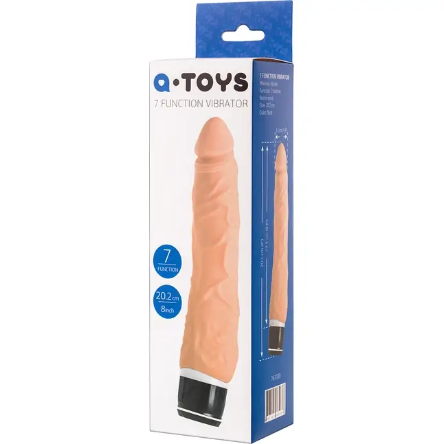 Телесный реалистичный мультискоростной вибратор A-Toys - 20,2 см. Фотография 6.
