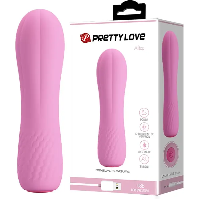 Нежно-розовый мини-вибратор Alice - 11,6 см - Pretty Love. Фотография 2.