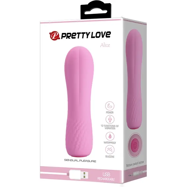 Нежно-розовый мини-вибратор Alice - 11,6 см - Pretty Love. Фотография 7.