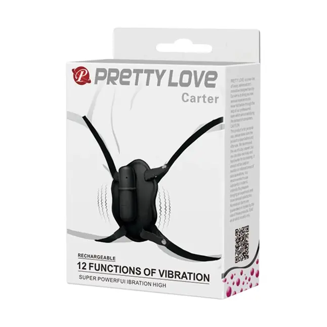 Чёрная вибробабочка на ремешках Carter - Pretty Love. Фотография 7.