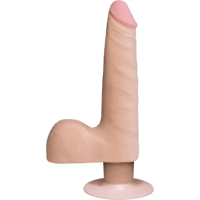 Телесный вибромассажер The Realistic Cock ULTRASKYN Vibrating 7” Slim - 22,1 см - The Realistic Cock. Фотография 2.