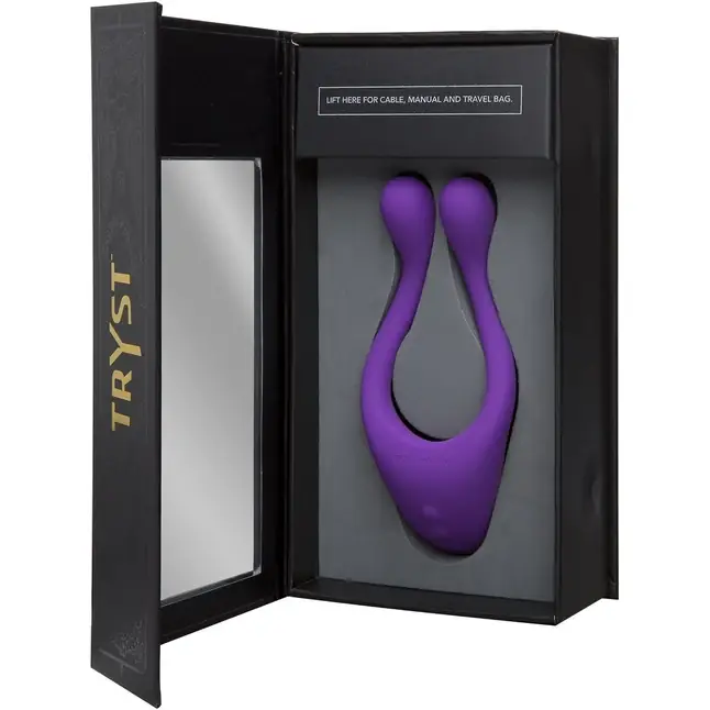 Фиолетовый вибромассажер для пар TRYST Multi Erogenous Zone Massager. Фотография 6.