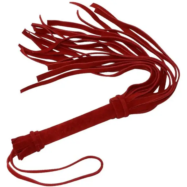 Красная мини-плеть «Королевский велюр» - 40 см - BDSM accessories