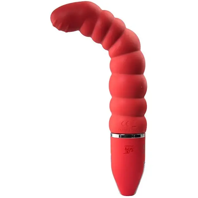 Красный гнущийся анальный вибратор PURRFECT SILICONE DELUXE 5.5INCH - 14 см - Purrfect Silicone