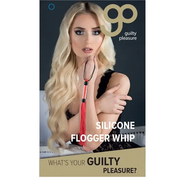 Красная мини-плеть из силикона и акрила SILICONE FLOGGER WHIP - 25,6 см - Guilty Pleasure. Фотография 2.