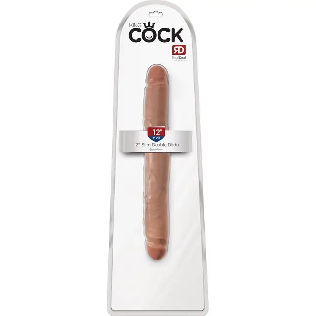 Двусторонний фаллоимитатор-мулат 12 Slim Double Dildo - 30 см - King Cock. Фотография 4.