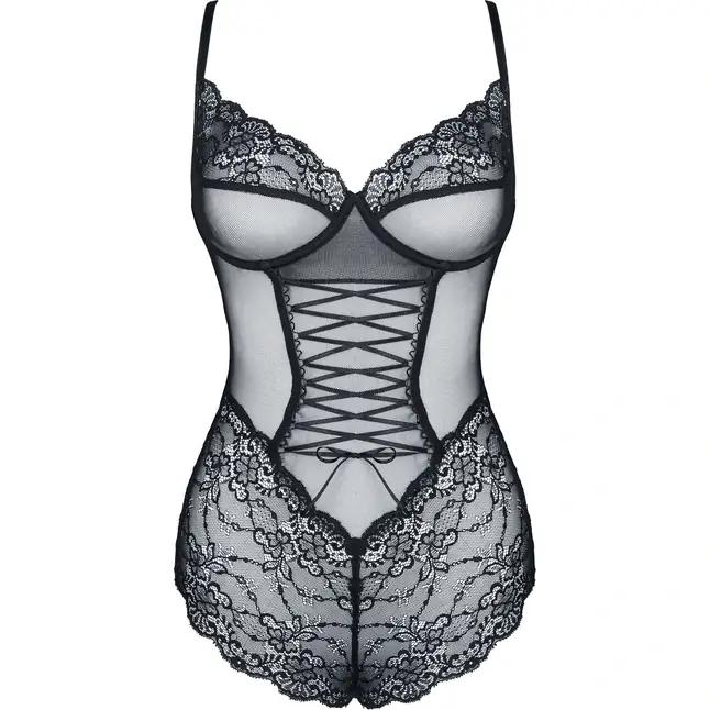 Боди из нежного кружева со шнуровкой Carine - Look At Me collection. Фотография 5.