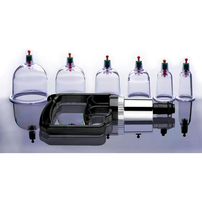 Набор помп для стимуляции Sukshen 6 Piece Cupping Set with Acu-Points - Master Series. Фотография 2.