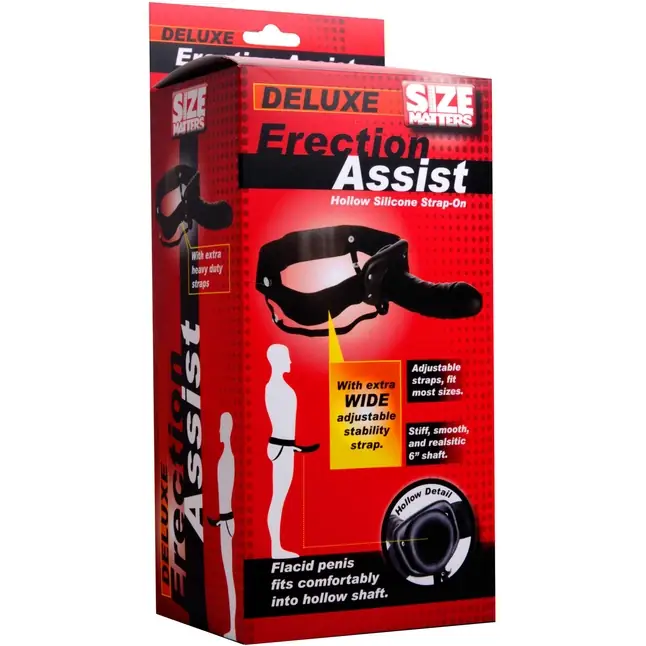 Полый страпон Erection Assist - 15,2 см - Size Matters. Фотография 5.