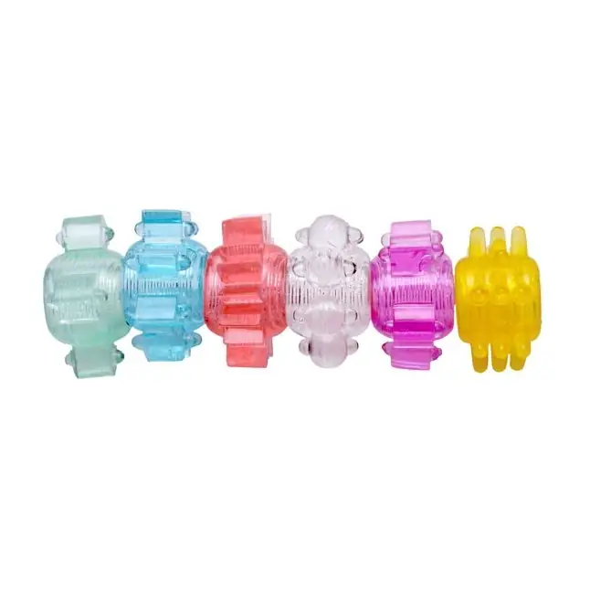 Набор из 6 разноцветных эрекционных колец Enhance 6 Piece Cock Ring Set - Frisky. Фотография 2.