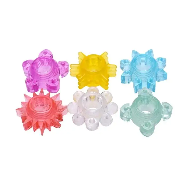 Набор из 6 разноцветных эрекционных колец Enhance 6 Piece Cock Ring Set - Frisky