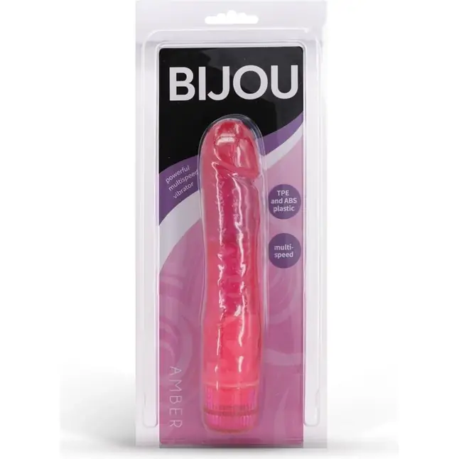 Розовый мультискоростной вибратор AMBER - 17 см - Bijou. Фотография 2.