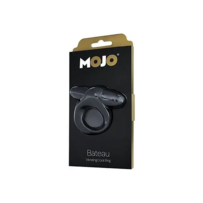 Чёрное эрекционное кольцо с виброэлементом MOJO BATEAU - Mojo. Фотография 2.