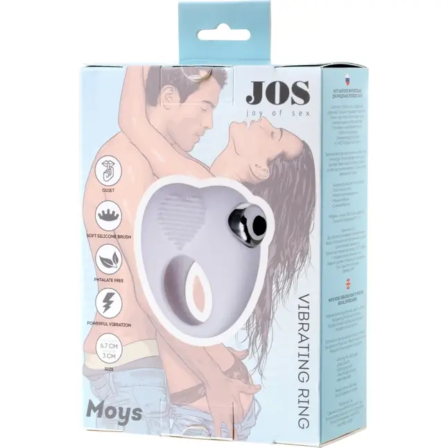 Белое виброкольцо для продления полового акта JOS MOYS. Фотография 7.