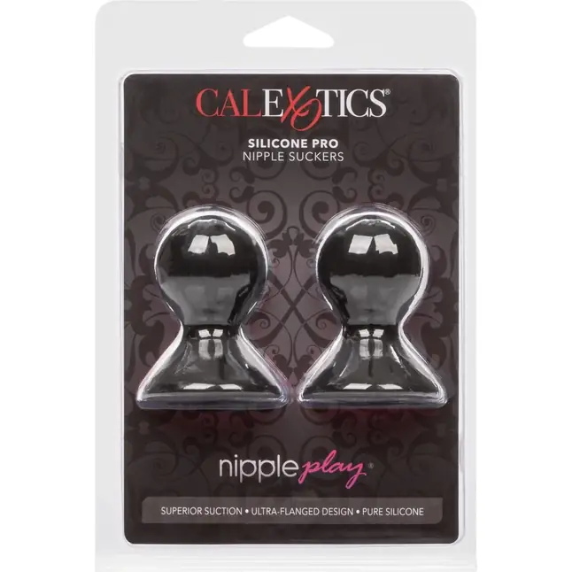 Чёрные насадки-присоски на соски Nipple Play Silicone Pro Nipple Suckers - Nipple Play. Фотография 4.