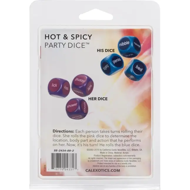 Набор игровых кубиков Hot Spicy Party Dice. Фотография 6.