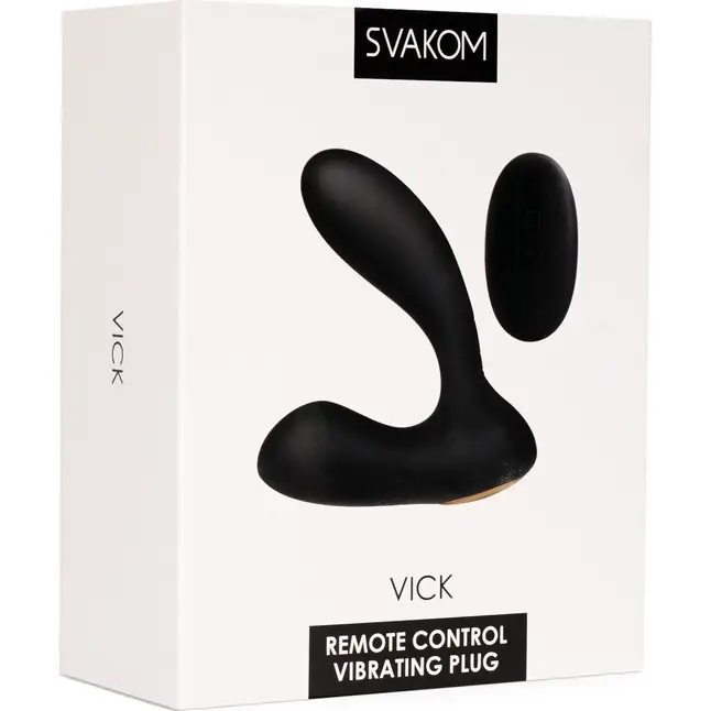 Чёрный стимулятор простаты Vick с вибрацией и пультом ДУ. Фотография 6.