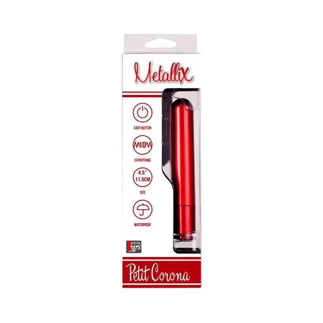 Красный гладкий вибратор METALLIX PETIT CORONA SMOOTH VIBRATOR - 11,5 см - Metallix. Фотография 2.