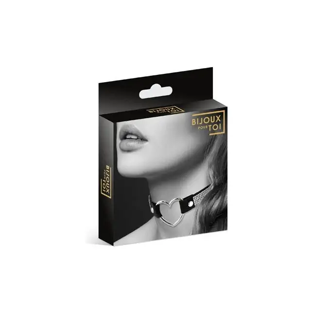 Чокер-сердечко с кристаллами COLLIER STRASS ET COEUR. Фотография 2.