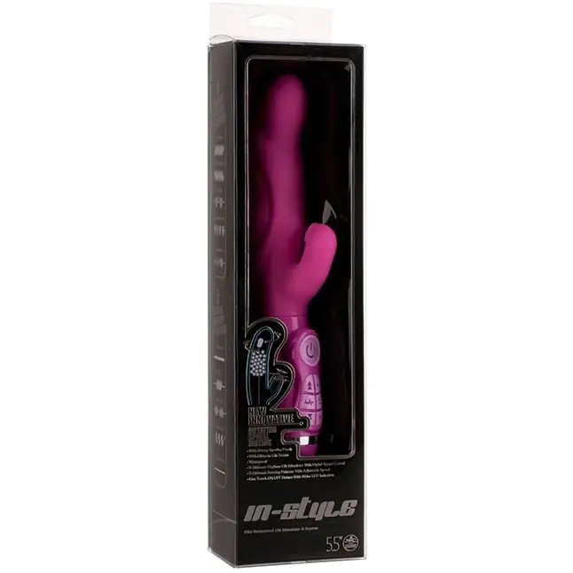 Розовый вибратор с клиторальным стимулятором INSTYLE DUO VIBRATOR 5.5INCH - 14 см. Фотография 2.