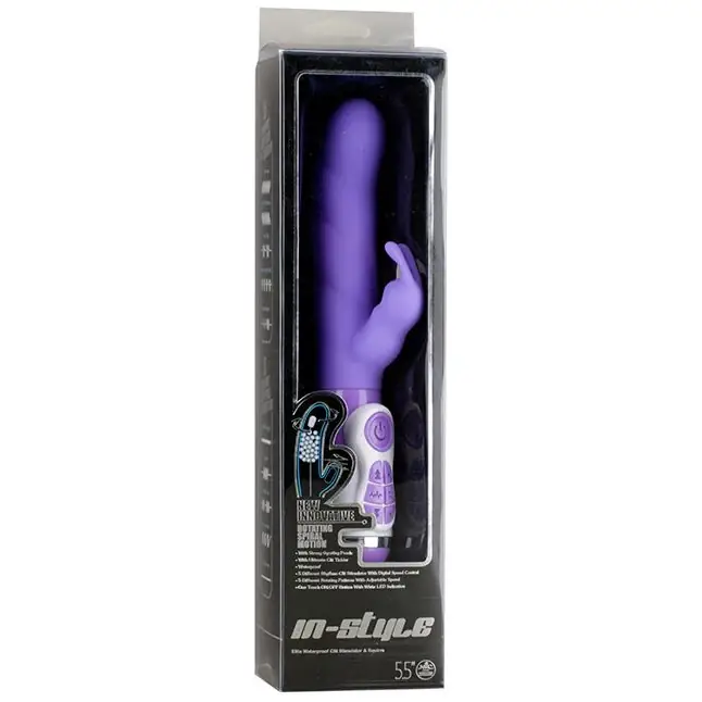 Фиолетовый вибратор с клиторальным стимулятором INSTYLE DUO VIBRATOR 5.5INCH - 14 см - Instyle. Фотография 2.
