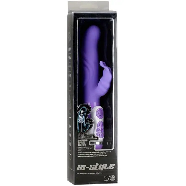 Фиолетовый вибратор с клиторальной стимуляцией INSTYLE DUO VIBRATOR 5.5INCH - 14 см - Instyle. Фотография 2.