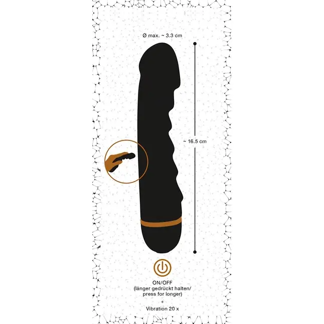 Чёрный вибратор с ребрами Bendy Ripple - 16,5 см - You2Toys. Фотография 5.