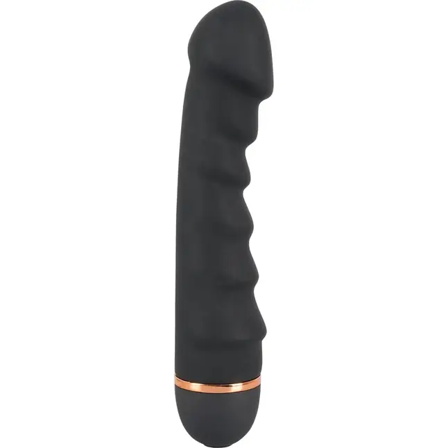 Чёрный вибратор с ребрами Bendy Ripple - 16,5 см - You2Toys