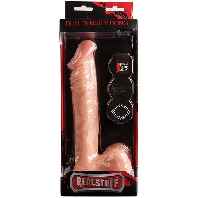 Телесный фаллоимитатор на присоске REALSTUFF DUO DENSITY DONG 9INCH - 22,9 см - RealStuff. Фотография 2.