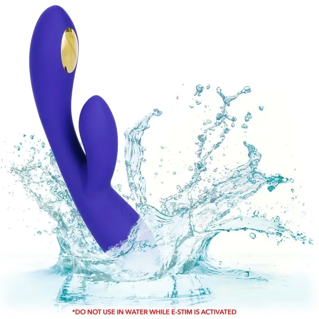 Фиолетовый вибратор с функцией электростимуляции Intimate E-Stimulator Dual Wand - 21,5 см - Impulse. Фотография 7.
