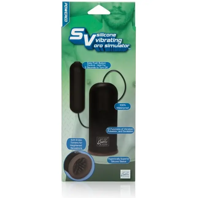 Черный мастурбатор Silicone Vibrating Oro Simulator. Фотография 3.