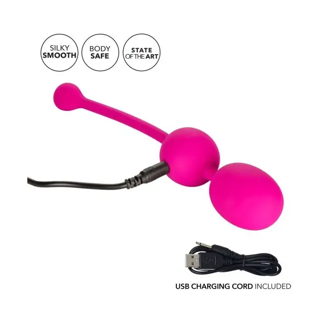 Розовые вагинальные шарики с вибрацией Rechargeable Dual Kegel. Фотография 3.