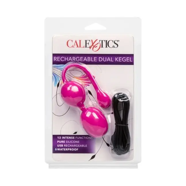 Розовые вагинальные шарики с вибрацией Rechargeable Dual Kegel. Фотография 4.