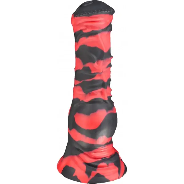 Красно-черный фаллоимитатор Пони large - 26 см