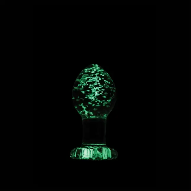 Прозрачная, светящаяся в темноте анальная пробка Glass Plug Medium - 8 см. - Firefly. Фотография 2.