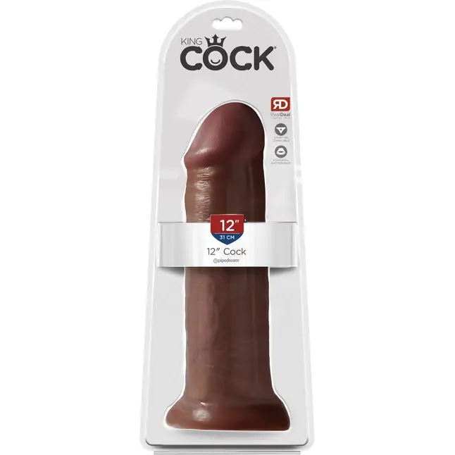 Коричневый фаллоимитатор на присоске 12 Cock - 31 см. - King Cock. Фотография 3.