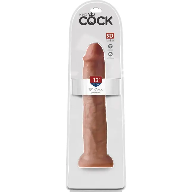 Кофейный фаллоимитатор-гигант на присоске 13 Cock - 33 см - King Cock. Фотография 3.