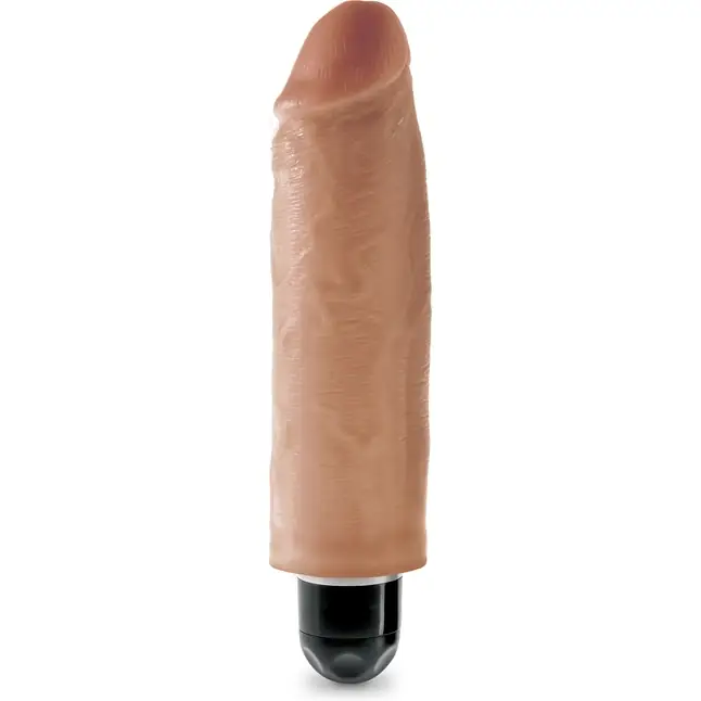 Кофейный вибратор-реалистик 6 Vibrating Stiffy - 17,8 см. - King Cock
