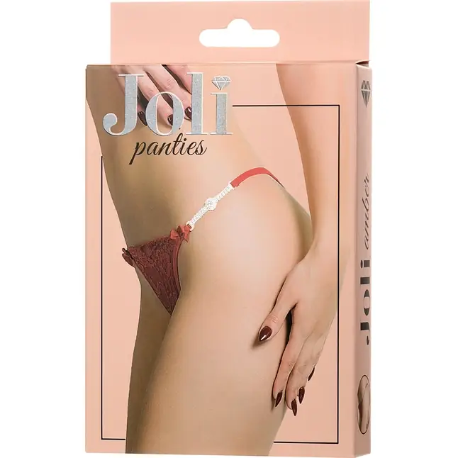 Трусики-стринги со стразами и кристаллом на поясе Amber - Joli by Erolanta. Фотография 7.