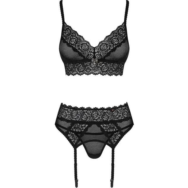 Чарующий кружевной комплект белья из 3 предметов - Sexy. Фотография 3.