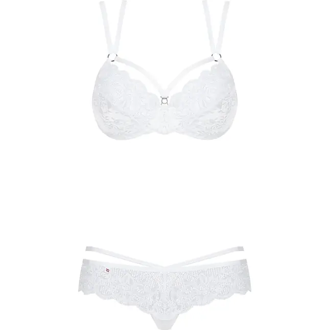 Секси-комплект из нежного цветочного кружева с тоненькими бретелями - Sexy. Фотография 9.